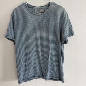 Outerknown Slub Cotton Tee Size L Blue Indigo Striped Boho Nautical